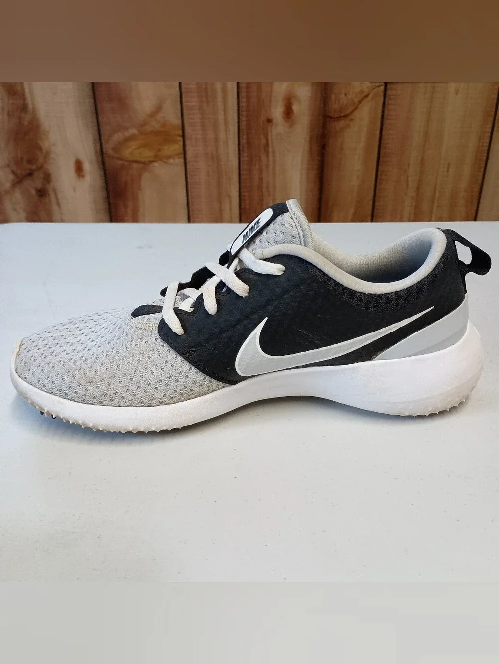 Nike Spikeless Roshe Golf Shoes 6 Youth Pure Platinum LGWT Mesh Upper Sneaker